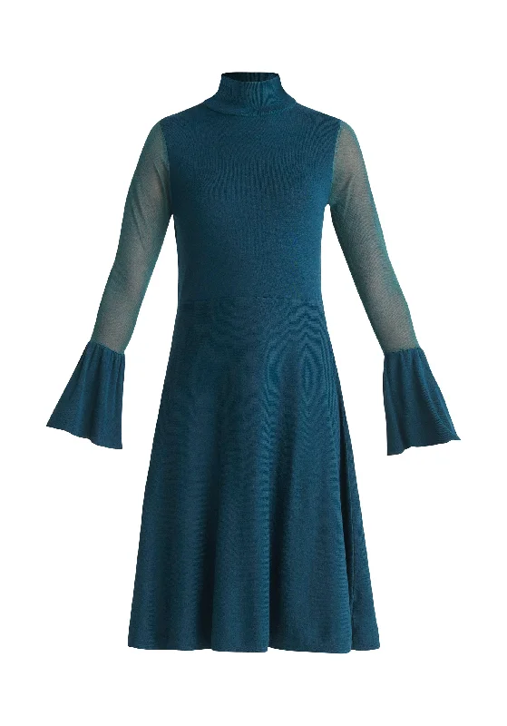 Flared Sleeve Knitted Dress