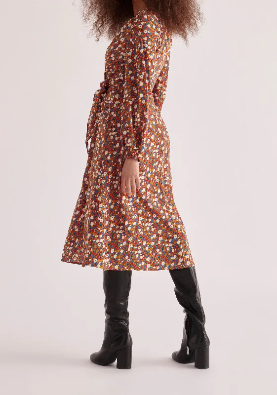 Floral Waist Tie Dress