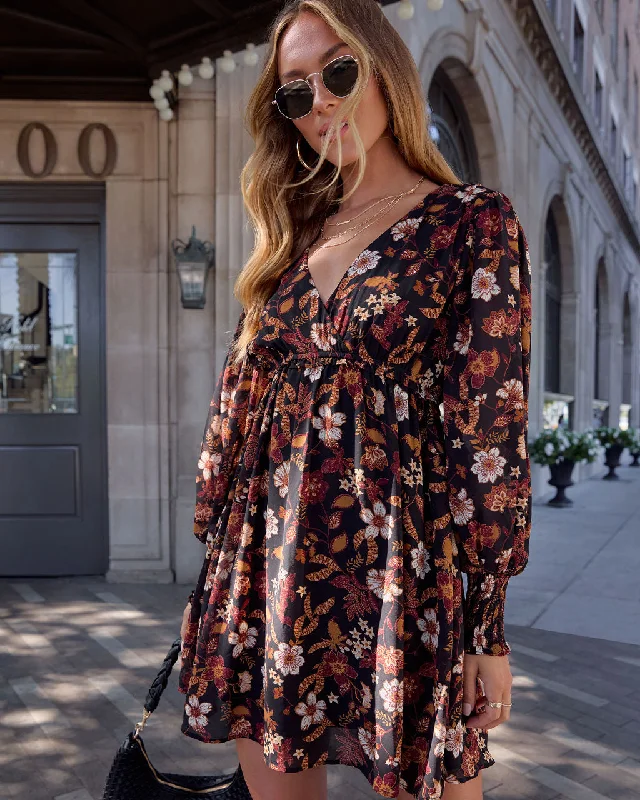 Hallie Floral Balloon Sleeve Mini Dress