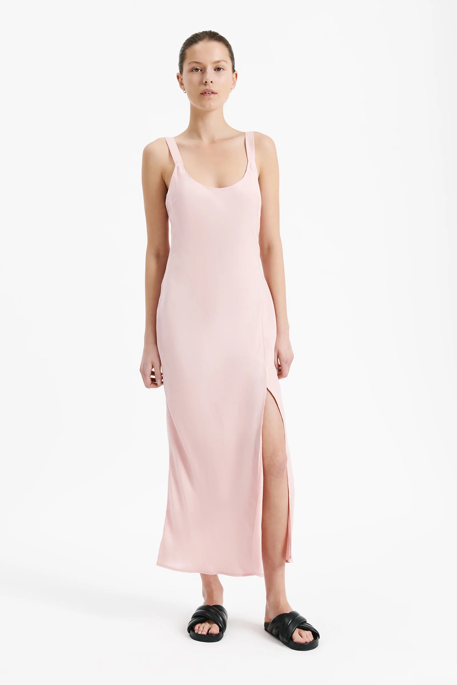 Harlow Cupro Slip Dress- Guava