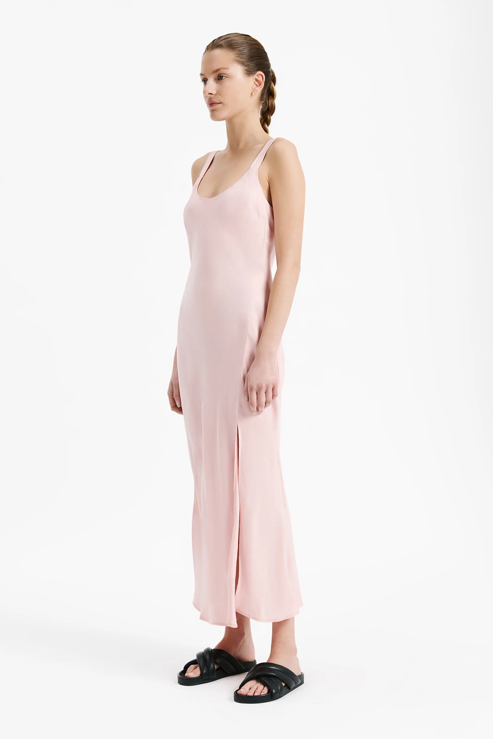 Harlow Cupro Slip Dress- Guava