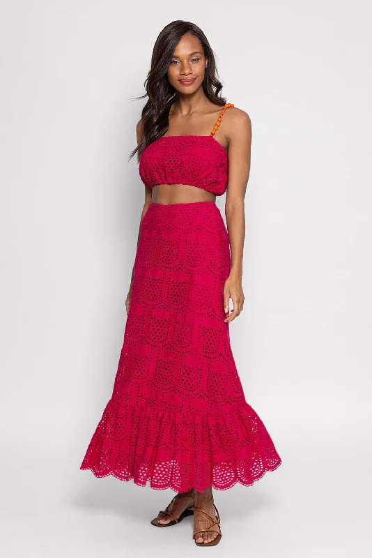 IVANA SKIRT EYELET FUCHSIA