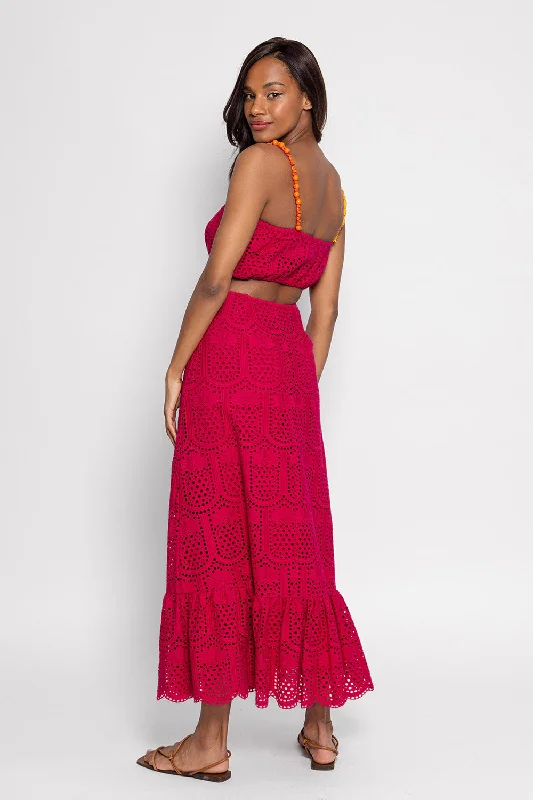 IVANA SKIRT EYELET FUCHSIA