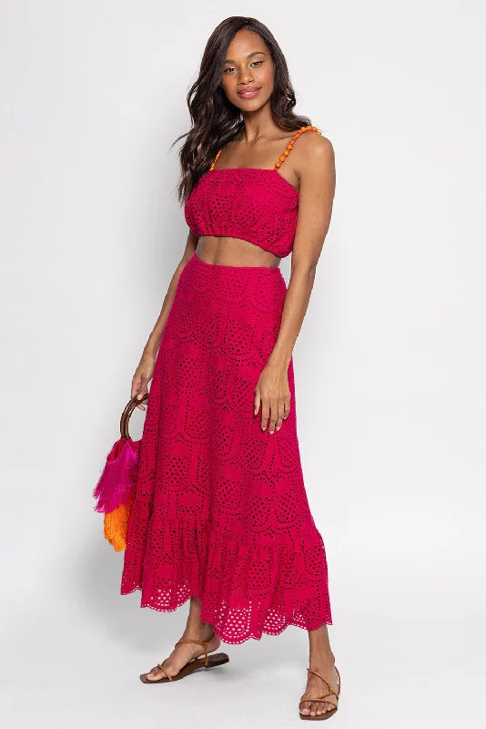 IVANA SKIRT EYELET FUCHSIA