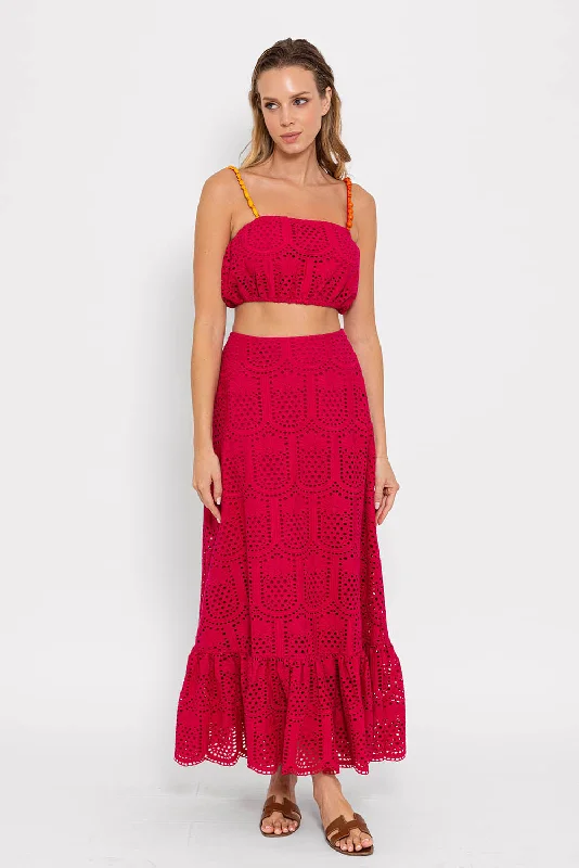 IVANA SKIRT EYELET FUCHSIA