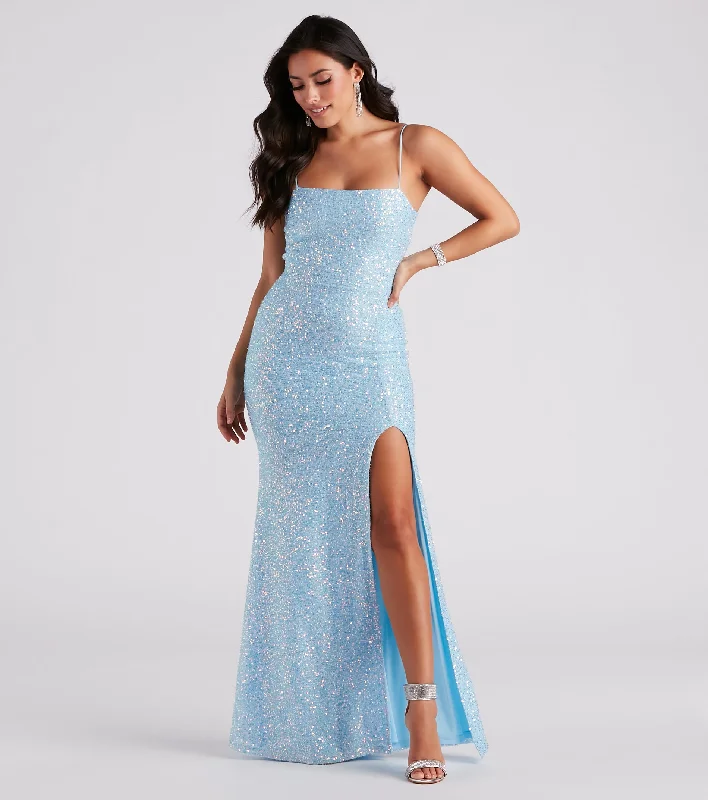 Jackie Formal Sequin Open Back Dress