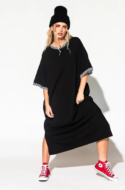 Frankie Dress in Black + Checkerboard *RESTOCKED*