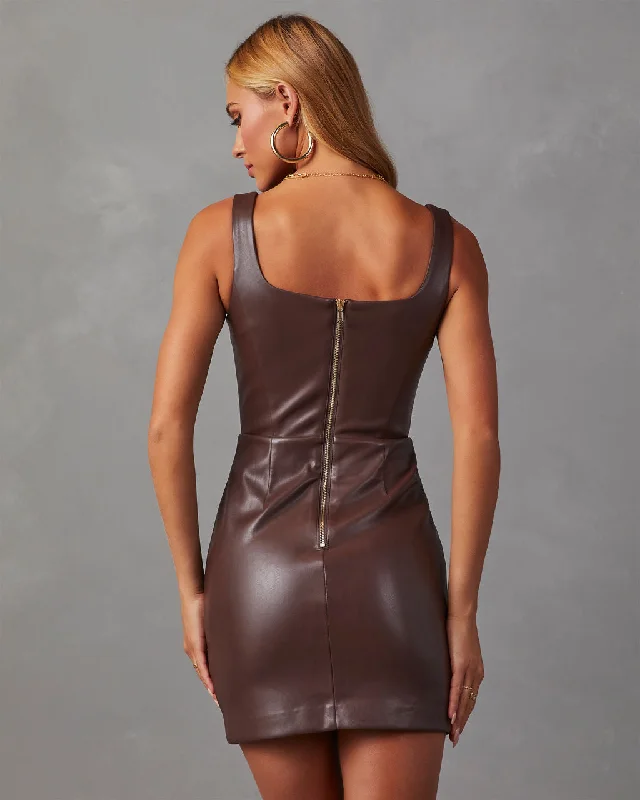 Nerada Sleeveless Faux Leather Mini Dress