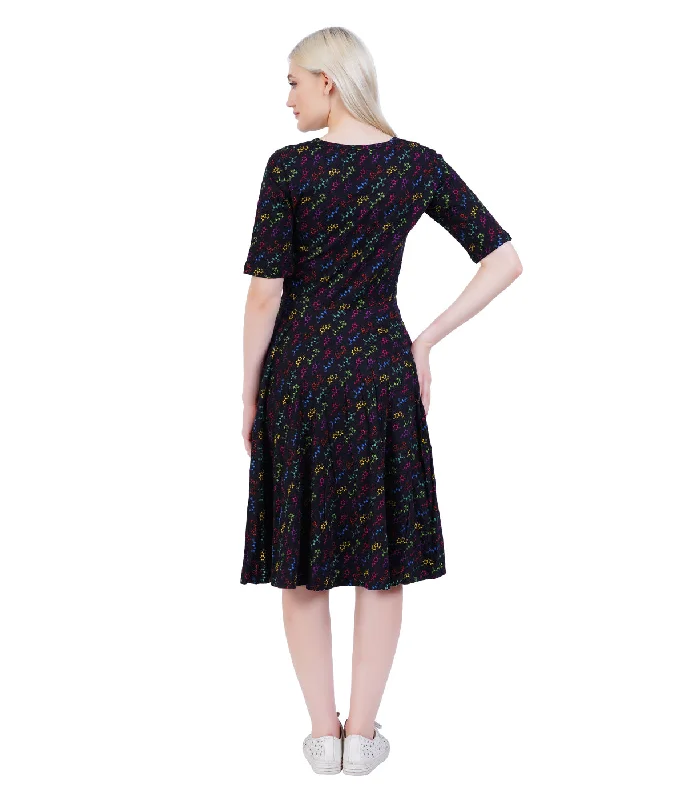 Neurotransmitters Elbow Sleeves Twirl Dress