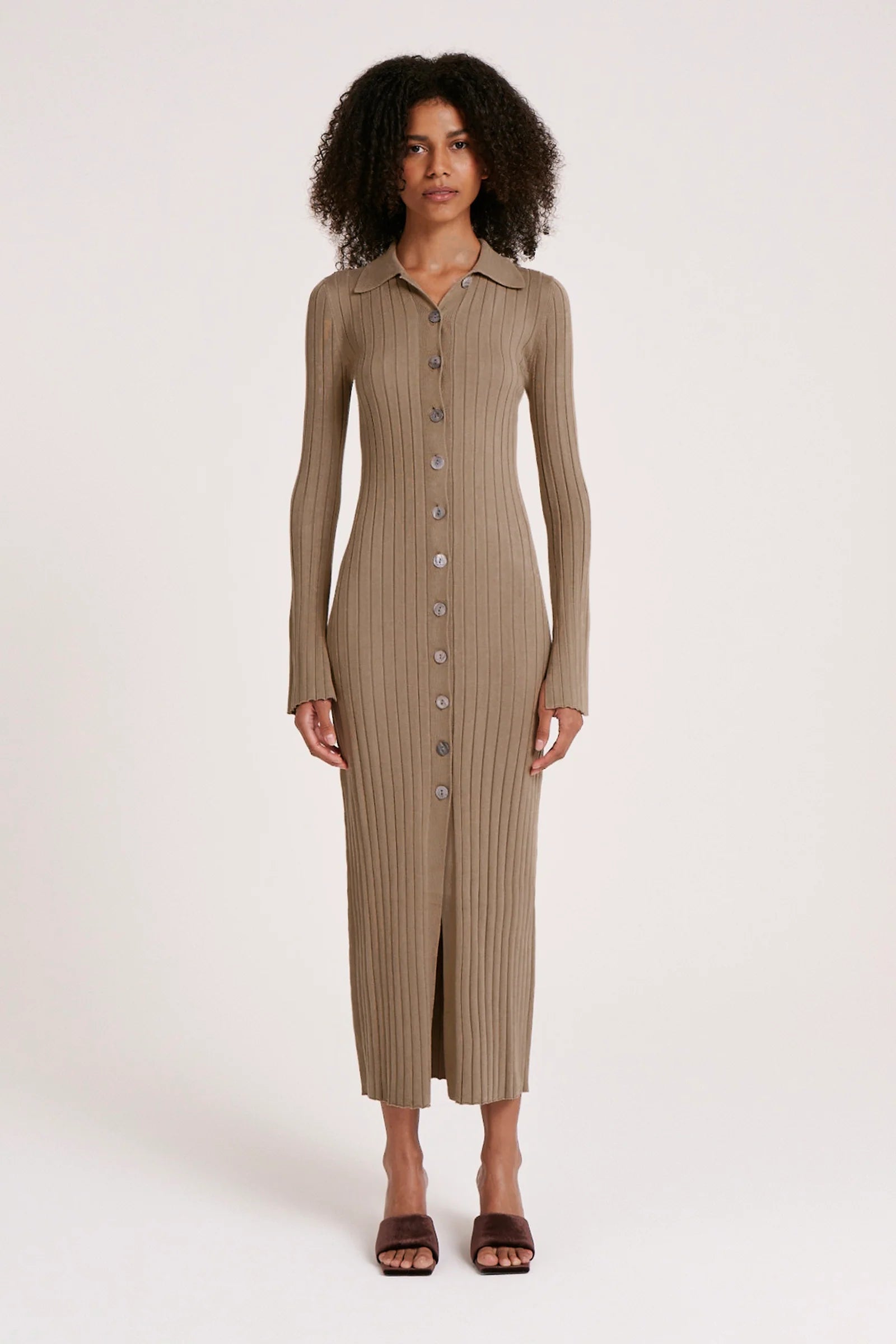 NOEMI KNIT DRESS- FOG