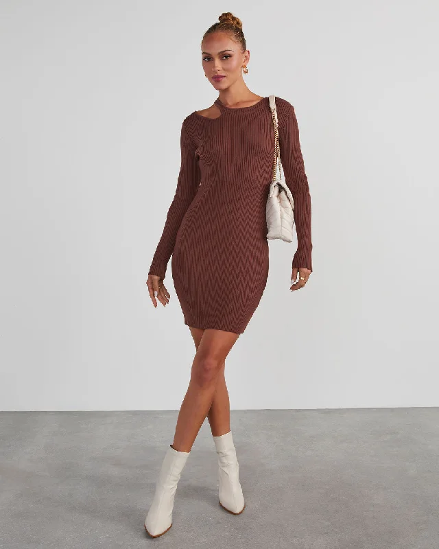 Nori Cutout Ribbed Knit Mini Dress