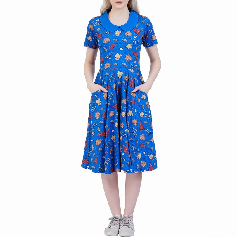 Ocean Creatures Collared Twirl Dress