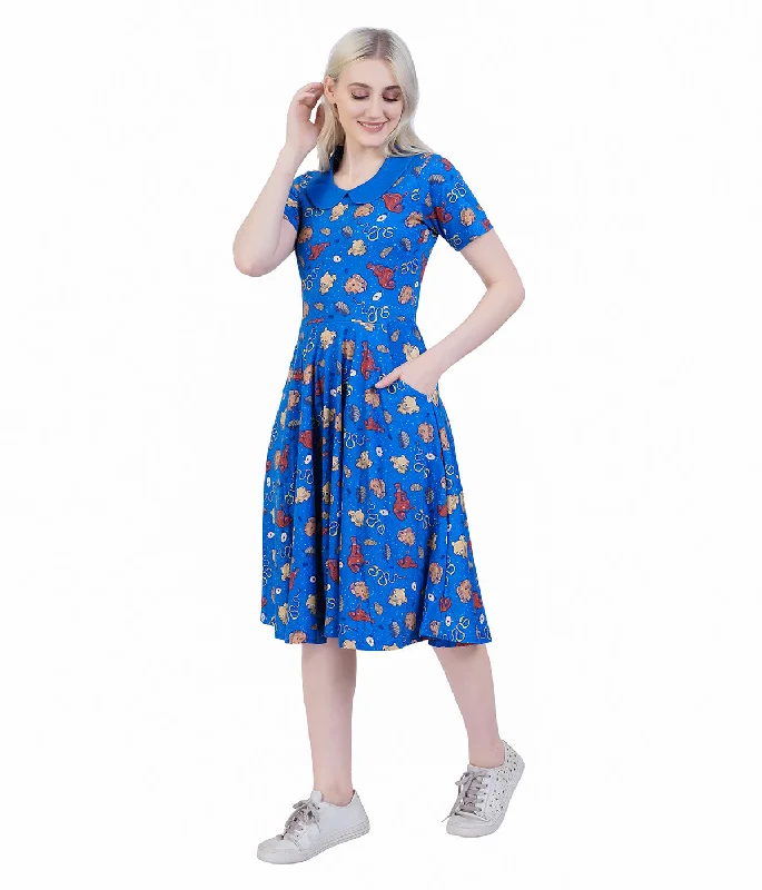 Ocean Creatures Collared Twirl Dress