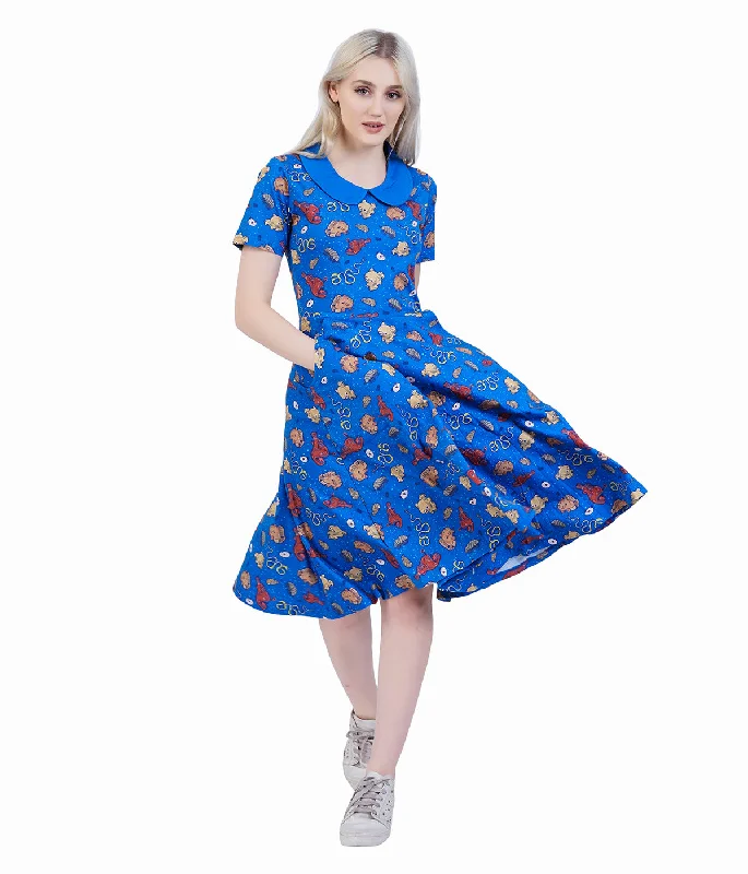 Ocean Creatures Collared Twirl Dress