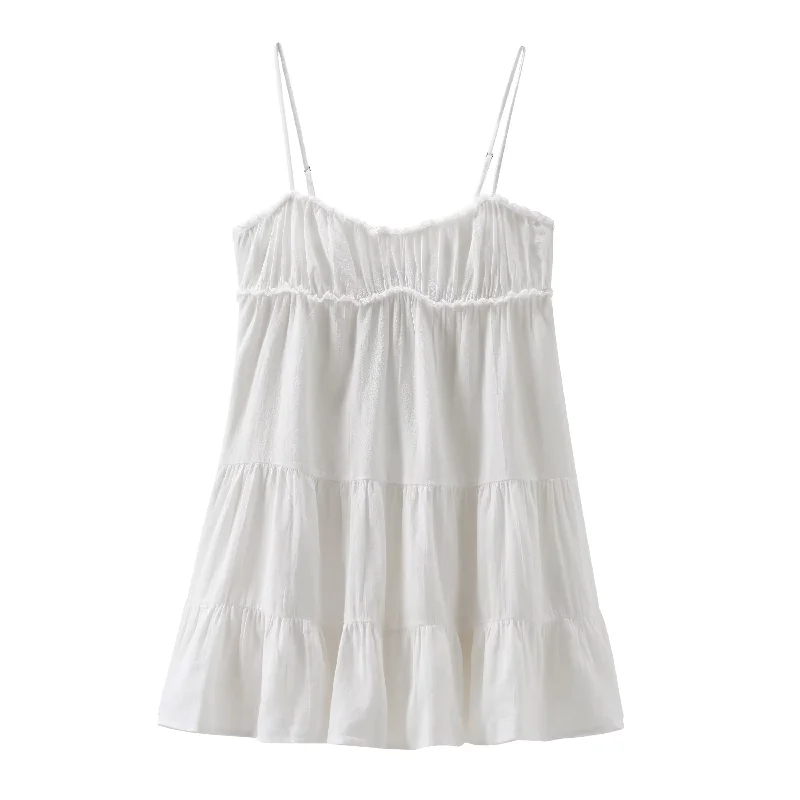 (PRE-ORDER: ETA September 15) Immy White Pleated Mini Dress