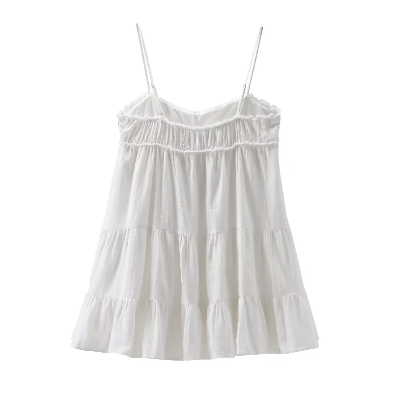 (PRE-ORDER: ETA September 15) Immy White Pleated Mini Dress