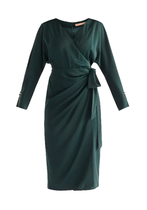 Satin Wrap Dress