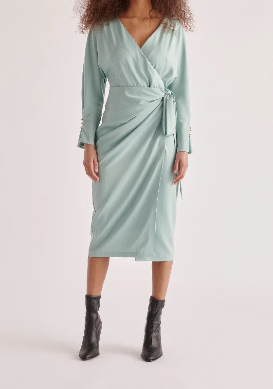 Satin Wrap Dress