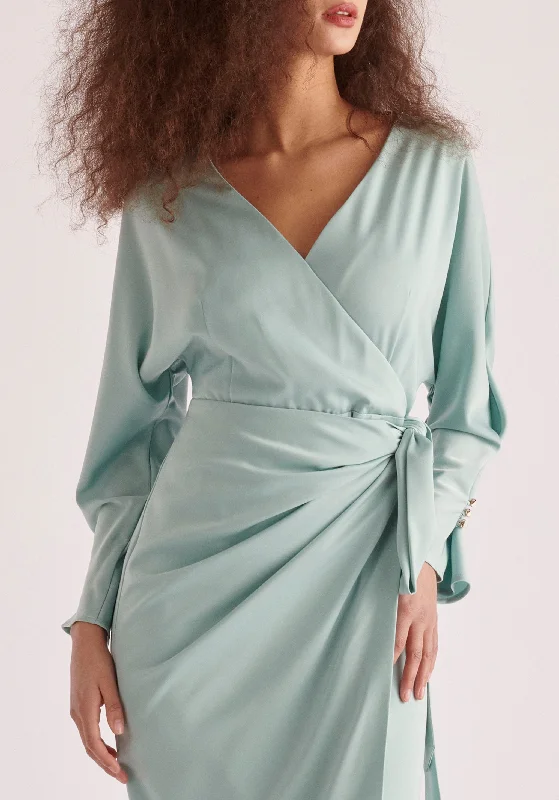 Satin Wrap Dress