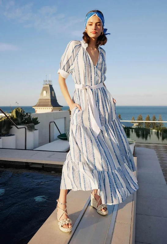 SCALA LINEN VISCOSE MAXI DRESS IN SORRENTO STRIPE