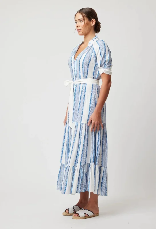 SCALA LINEN VISCOSE MAXI DRESS IN SORRENTO STRIPE