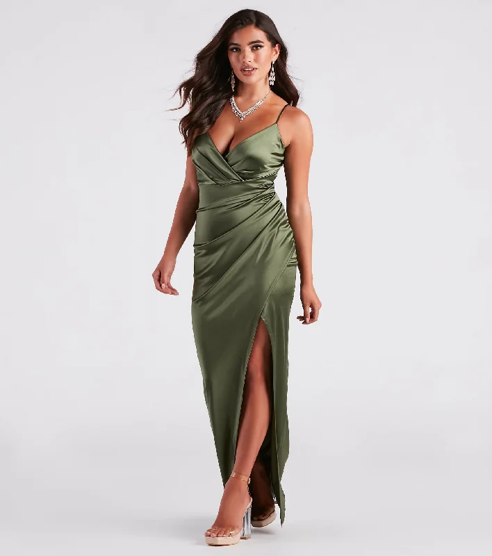 Serena High Slit Satin Formal Dress