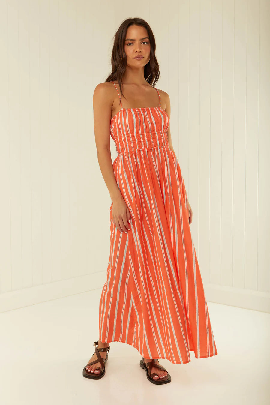 WEST DRESS- ORANGE STRIPE