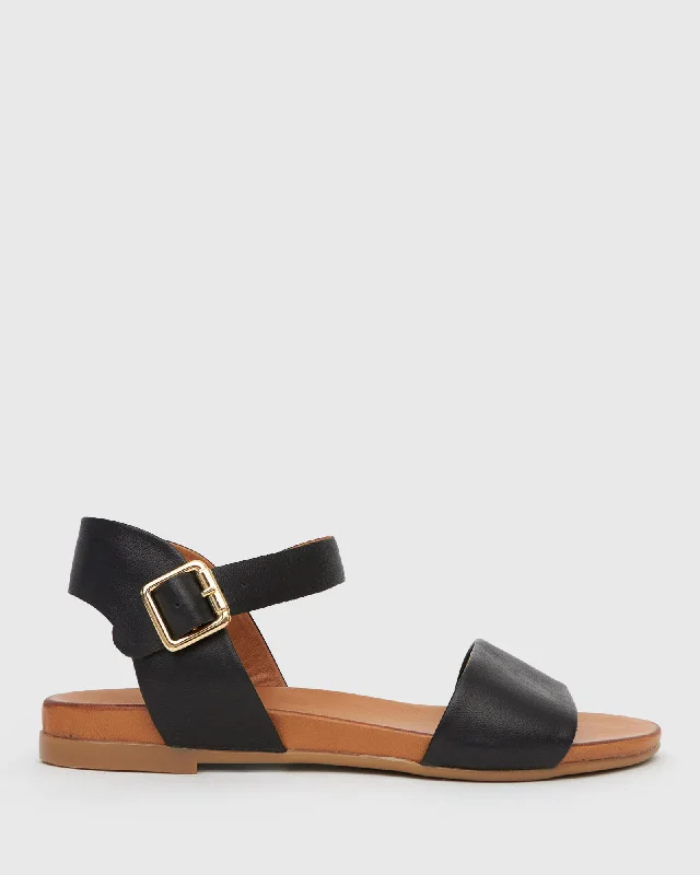 FLIGHT Leather Flat Sandals