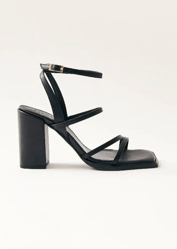 Alexa Black Vegan Leather Sandals