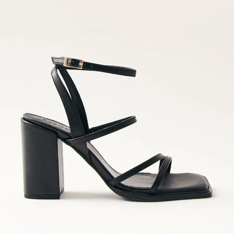 Alexa Black Vegan Leather Sandals