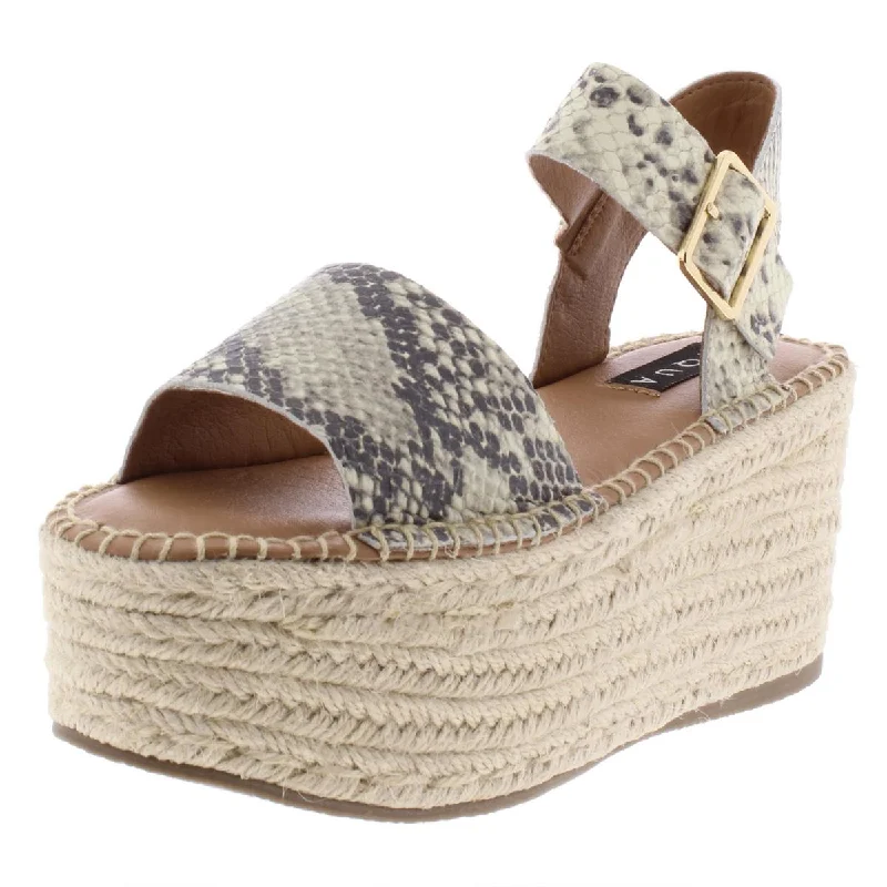 Aqua Womens Rowan Leather Espadrilles