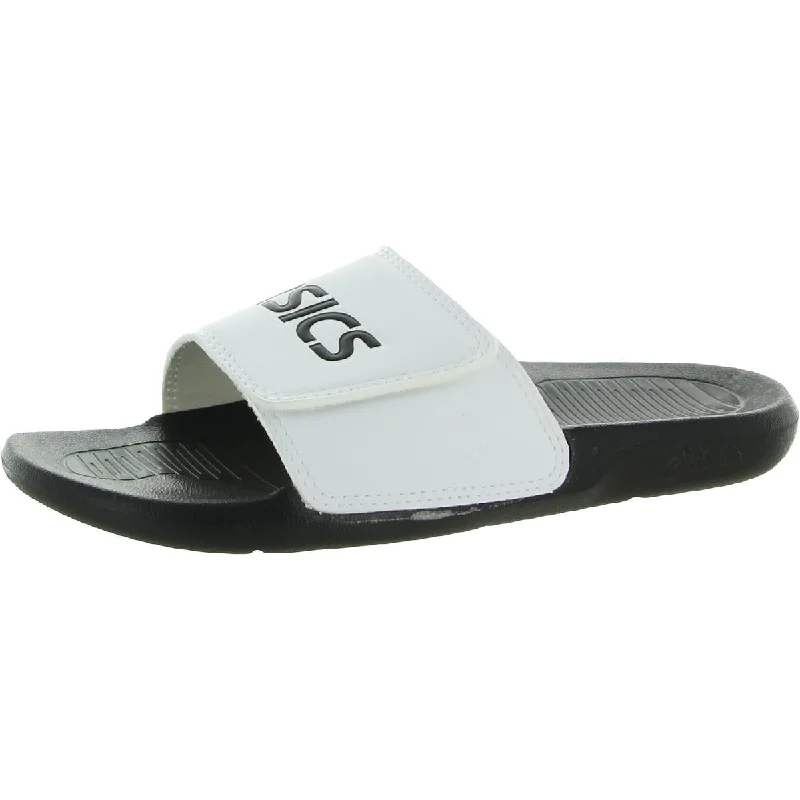 Asics Womens AS002 Faux Leather Slip-On Pool Slides