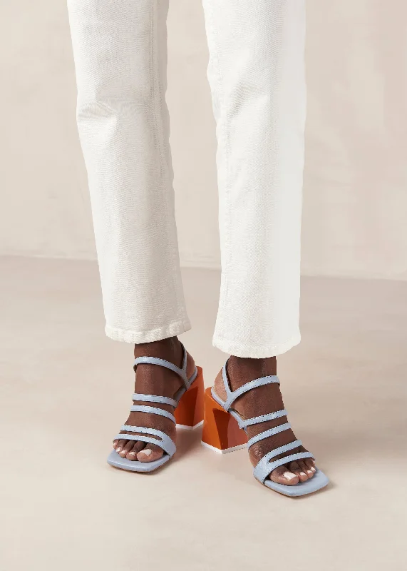 Aubrey Light Blue Leather Sandals