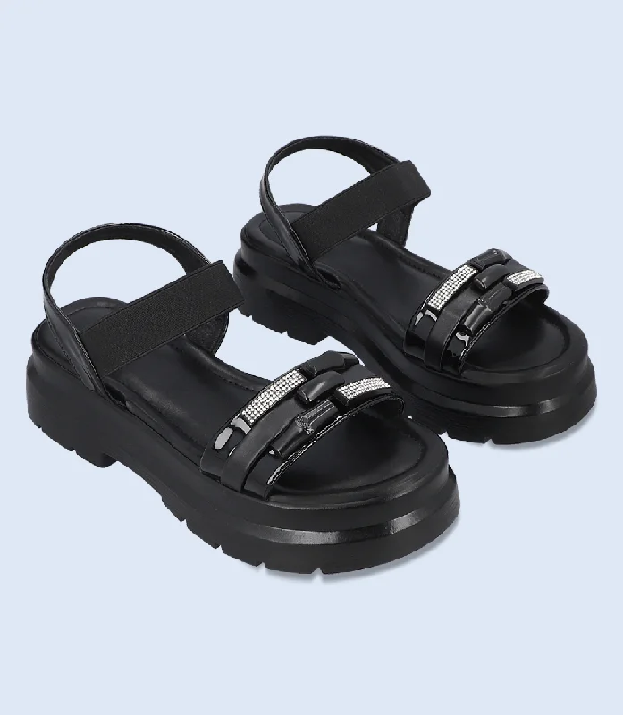 BW6642-BLACK-Women Platform Sandal