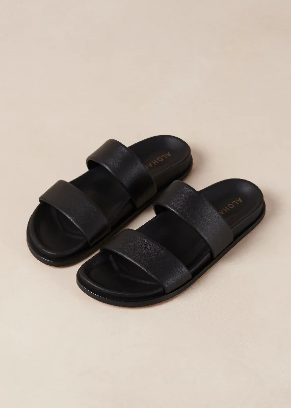 Calypso Black Leather Sandals