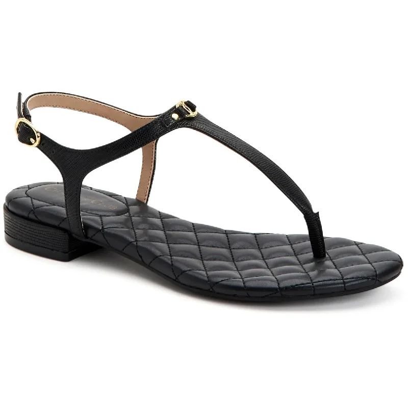 Charter Club Womens Carinna Quilted T-Strap Sandals