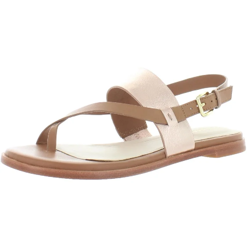 Cole Haan Womens Anica Leather Ankle Stripe Slingback Sandals