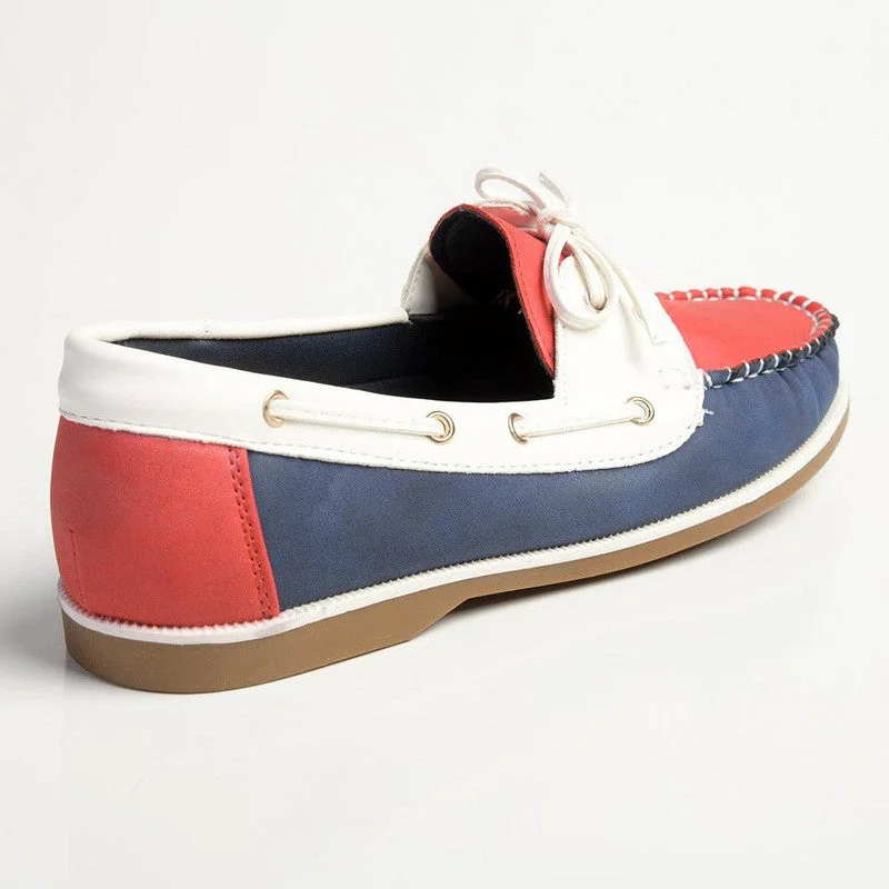 Hush Puppies Flat Docksider - Red / Navy