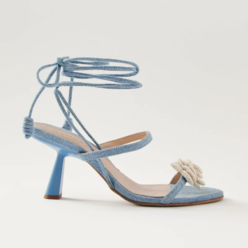 Kendra Bloom Denim Blue Sandals