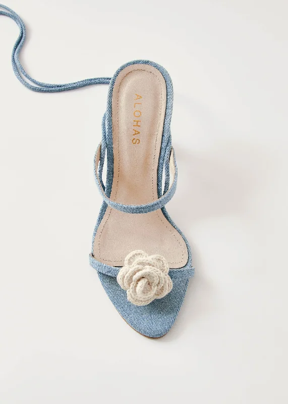 Kendra Bloom Denim Blue Sandals