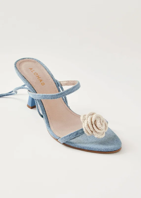 Kendra Bloom Denim Blue Sandals