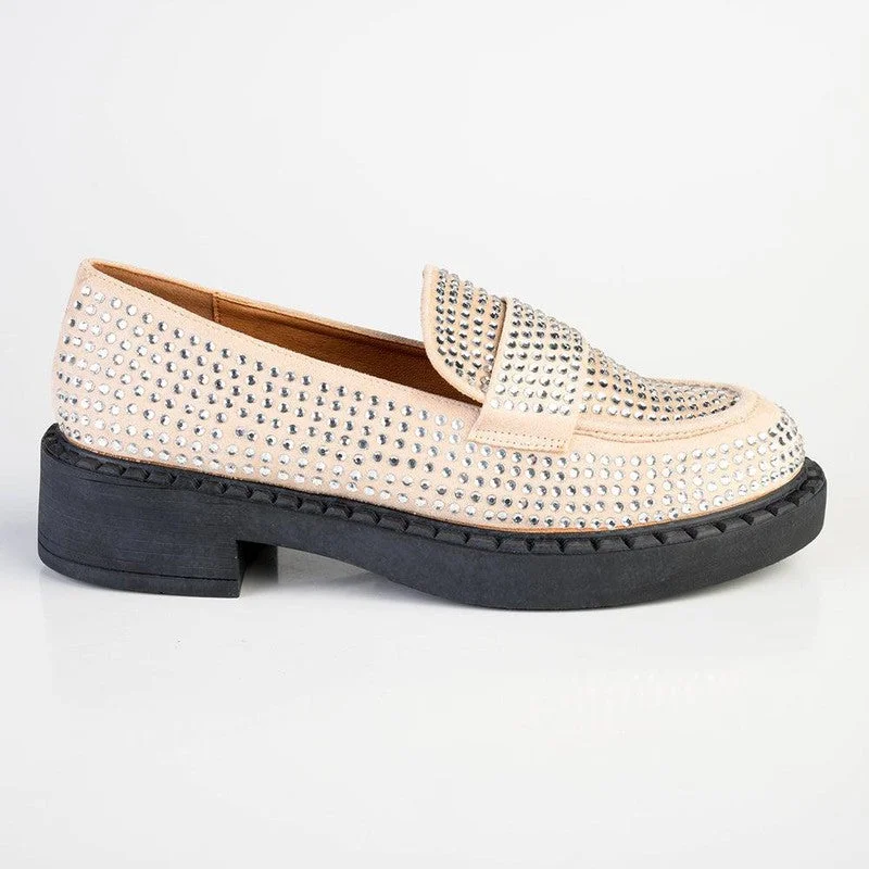 Madison Earthia Fully Studded Slip On - Nude