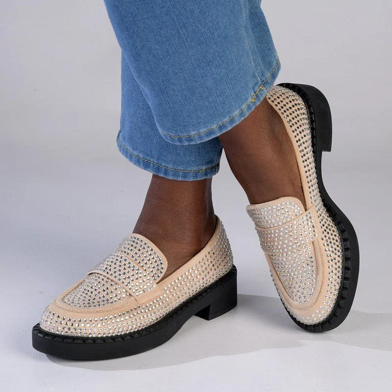 Madison Earthia Fully Studded Slip On - Nude