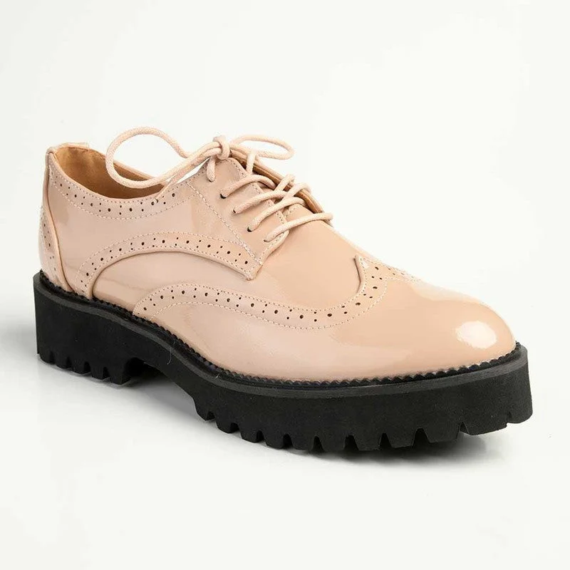 Madison Penelope Lace Up Shoe - Nude