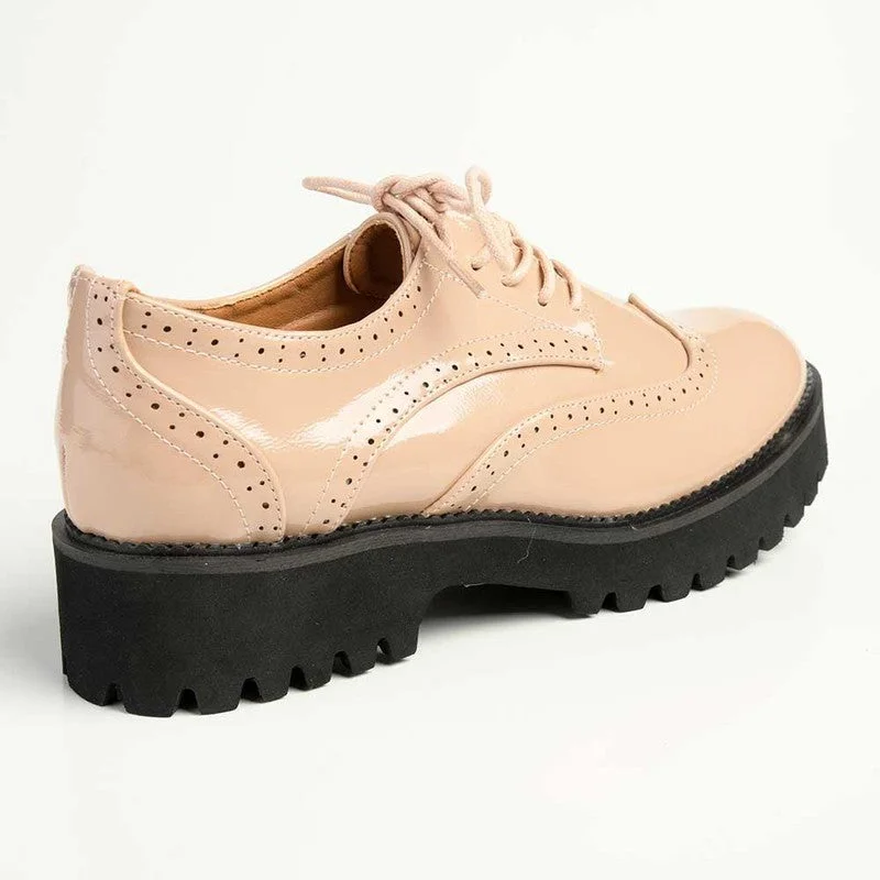 Madison Penelope Lace Up Shoe - Nude