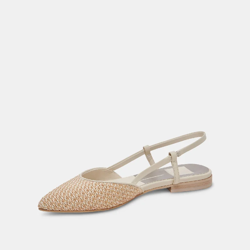 NARAH FLATS WHITE NATURAL RAFFIA