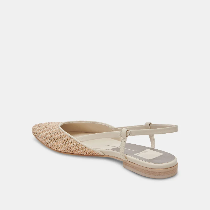 NARAH FLATS WHITE NATURAL RAFFIA