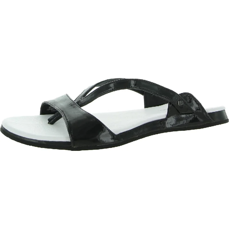 Puma Womens Lancio Sandal  Patent Leather Comfort Footbed Thong Sandals