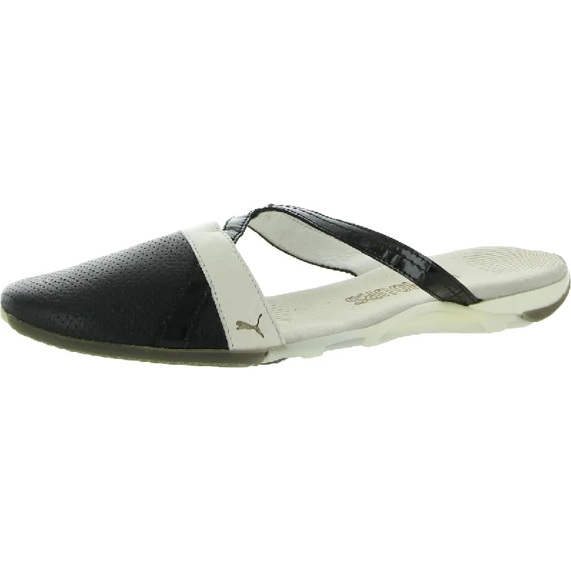 Puma Womens Stampd X Puma Leather Perforated Slide Sandals