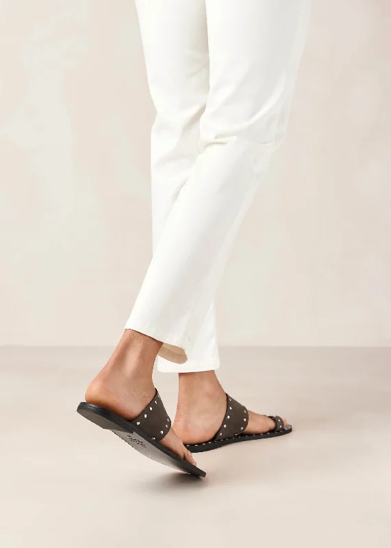 Riley Grey Leather Sandals